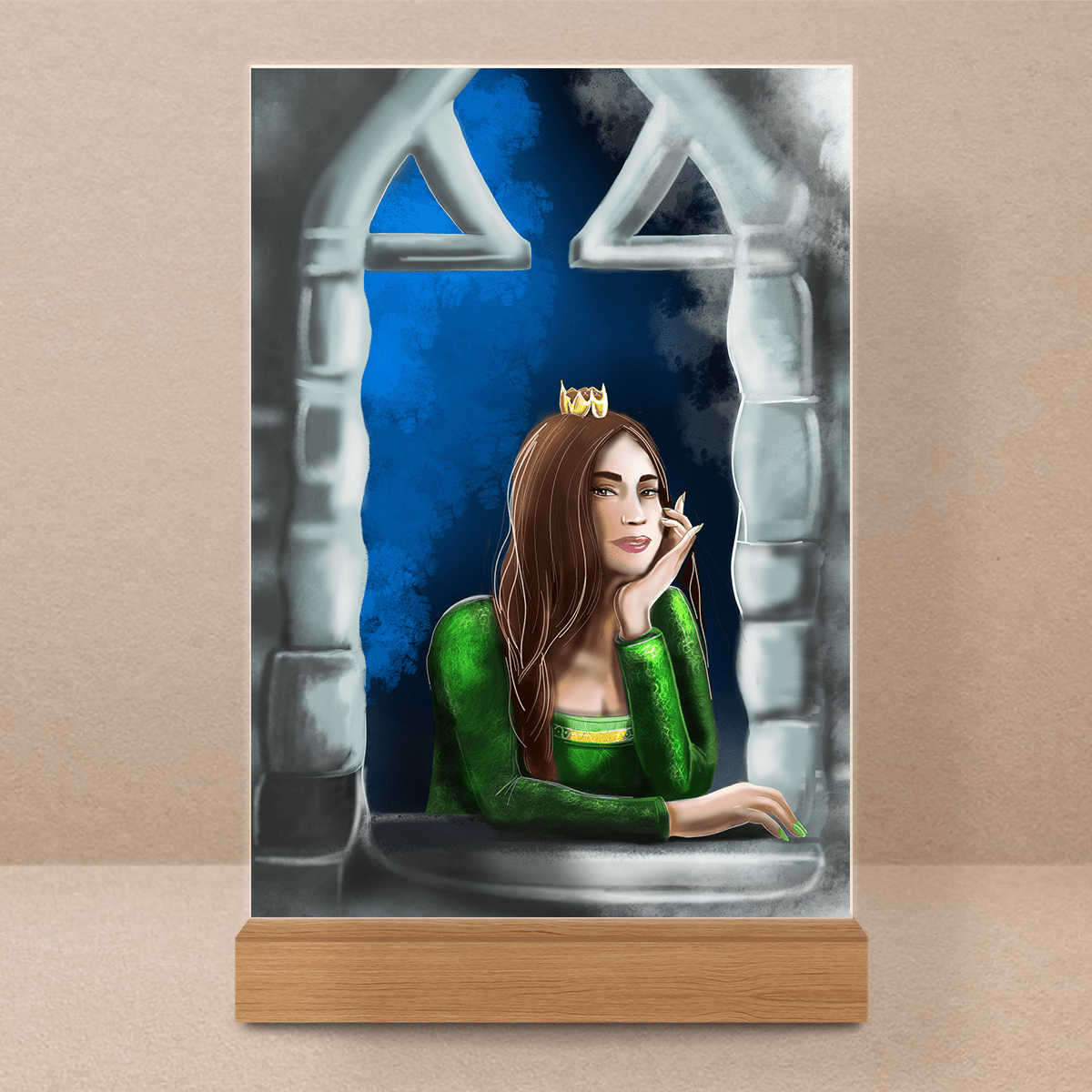 Kobieta Fiona - Druk na szkle, spersonalizowany prezent dla niej - Adamell.pl