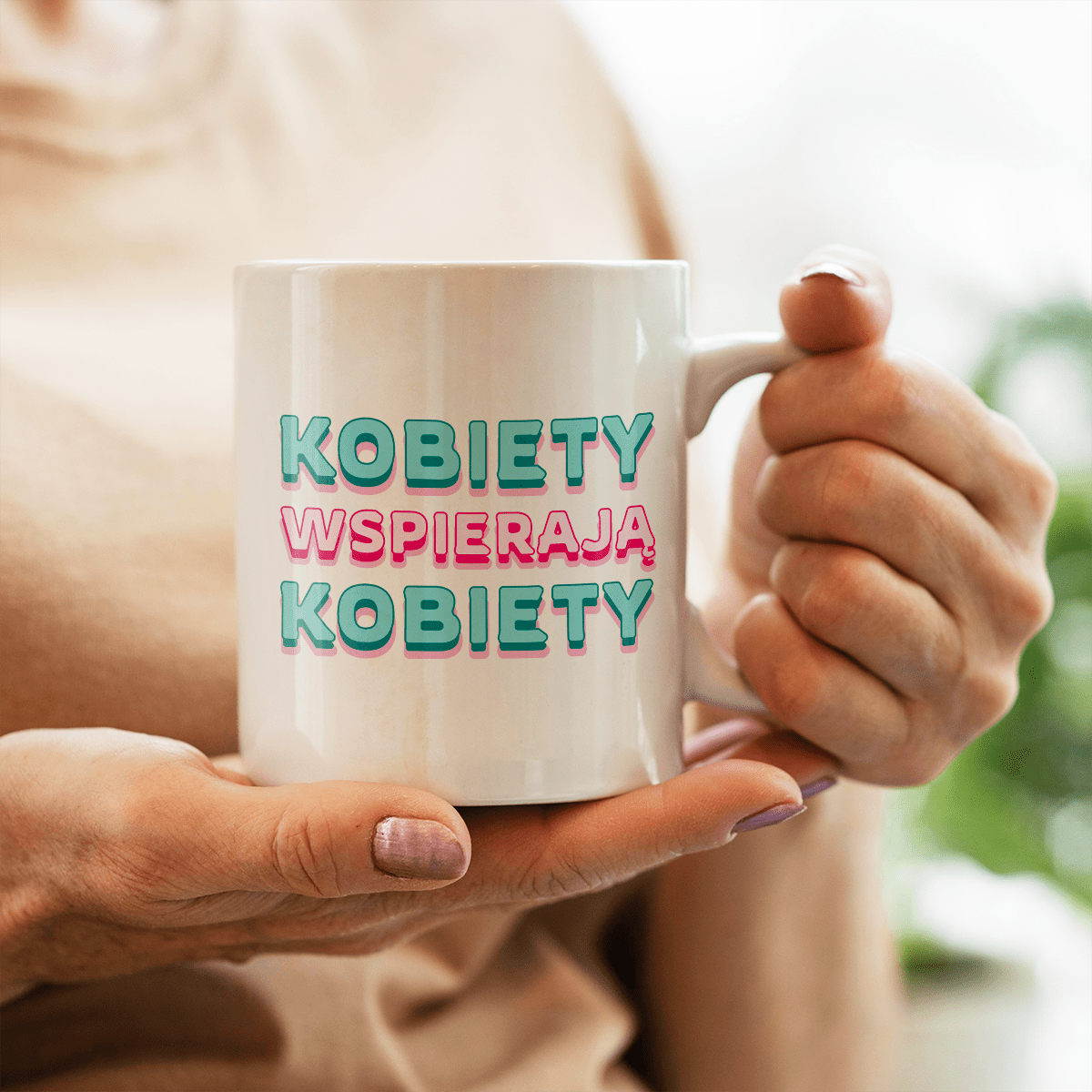 Kobiety wspierają kobiety - 1x Kubek z nadrukiem, spersonalizowany prezent dla kobiety - Adamell.pl