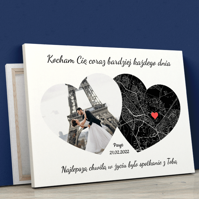 Kocham Cię coraz bardziej - druk na płótnie, spersonalizowany prezent - Adamell.pl - Wyjątkowe Prezenty