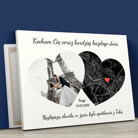 Kocham Cię coraz bardziej - druk na płótnie, spersonalizowany prezent - Adamell.pl - Wyjątkowe Prezenty
