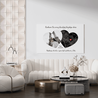 Kocham Cię coraz bardziej - druk na płótnie, spersonalizowany prezent - Adamell.pl - Wyjątkowe Prezenty