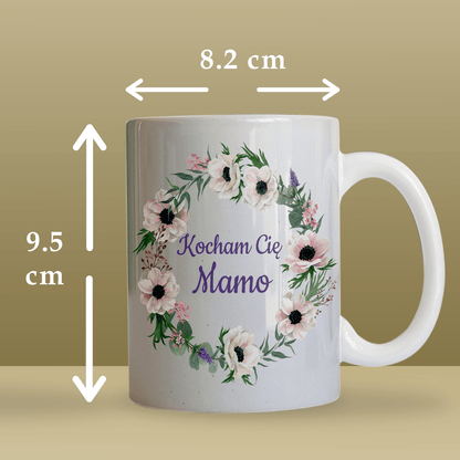 Kocham Cię Mamo - 1x Kubek z nadrukiem, spersonalizowany prezent dla mamy - Adamell.pl