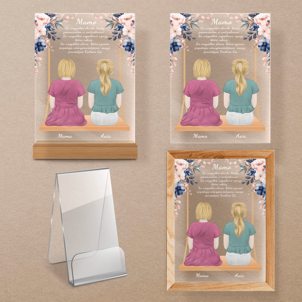 Kocham Cię, mamo - Druk na szkle, spersonalizowany prezent dla mamy - Adamell.pl - Wyjątkowe Prezenty