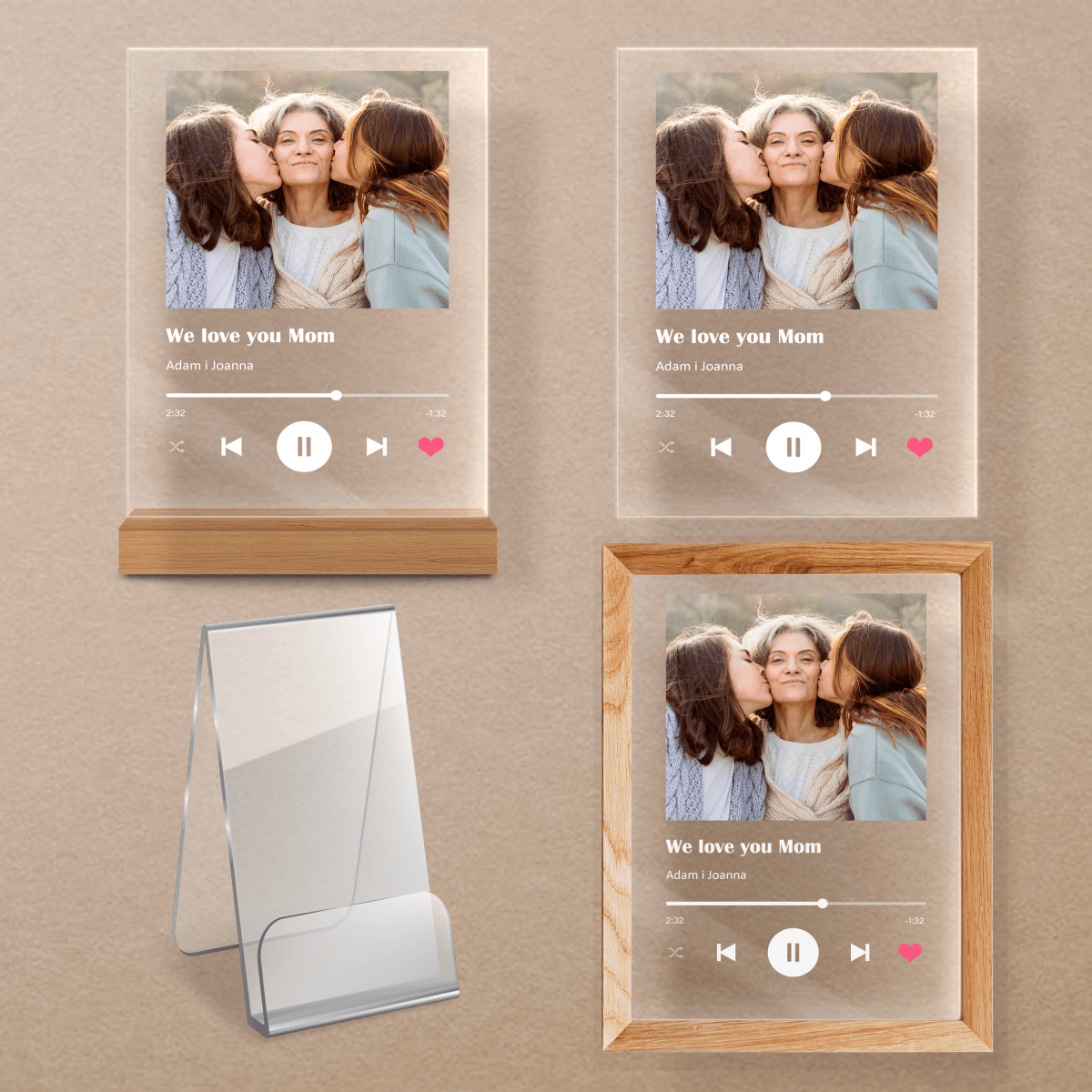 Kochamy Cię mamo - Druk na szkle, spersonalizowany prezent dla mamy - Adamell.pl - Wyjątkowe Prezenty