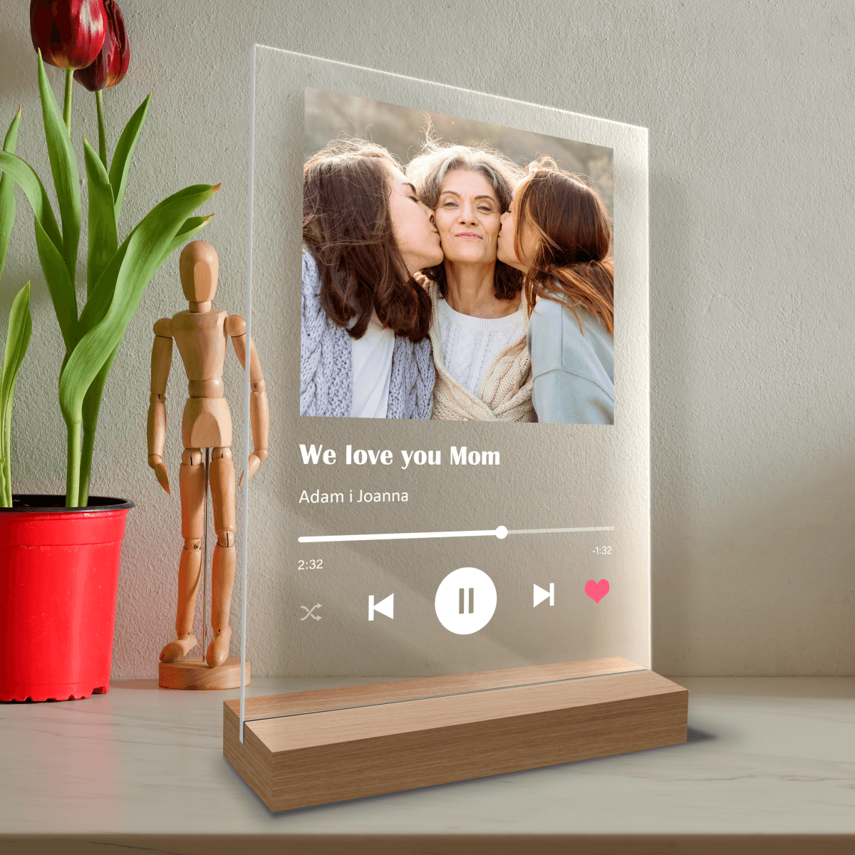 Kochamy Cię mamo - Druk na szkle, spersonalizowany prezent dla mamy - Adamell.pl - Wyjątkowe Prezenty