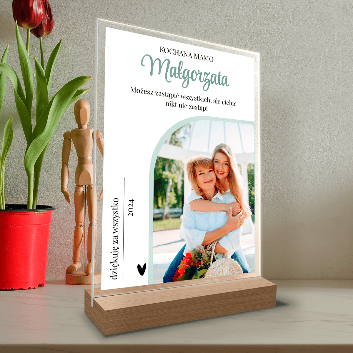 Kochana Mamo! - Druk na szkle, spersonalizowany prezent dla mamy - Adamell.pl