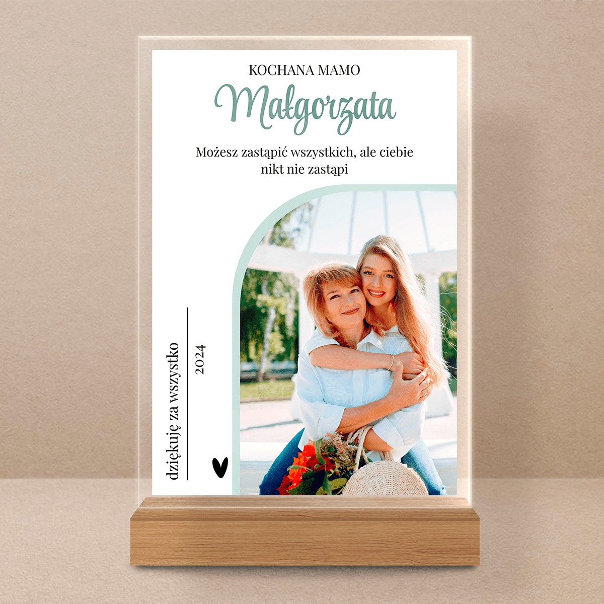 Kochana Mamo! - Druk na szkle, spersonalizowany prezent dla mamy - Adamell.pl