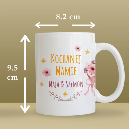 Kochanej mamie - 1x Kubek z nadrukiem, spersonalizowany prezent dla mamy - Adamell.pl