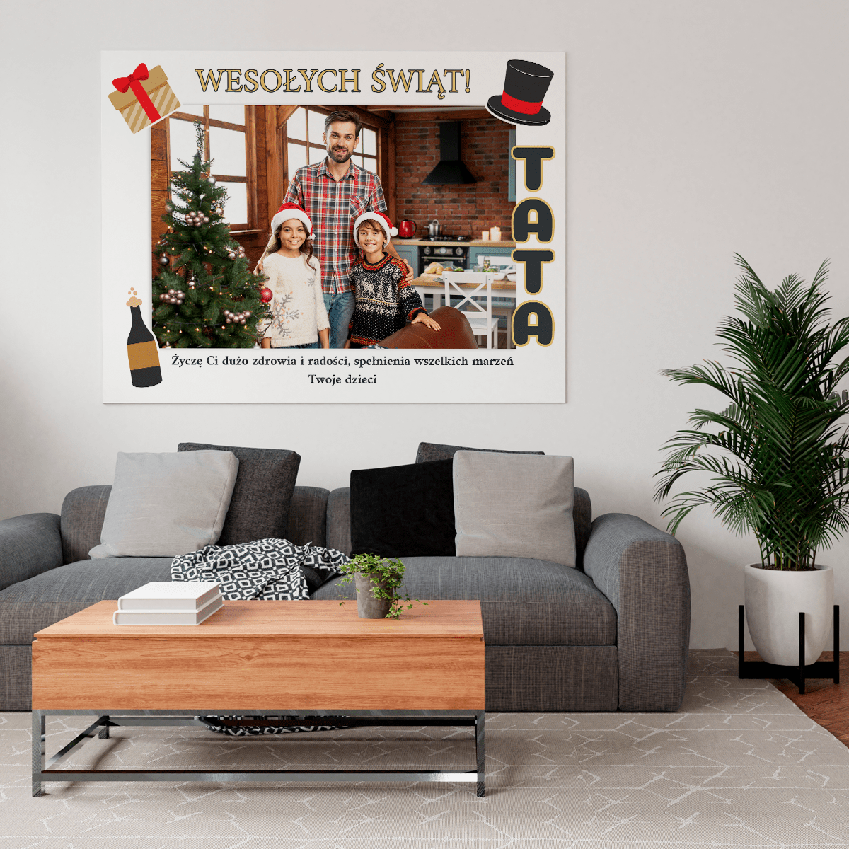 Kochanemu tacie - druk na płótnie, spersonalizowany prezent dla taty - Adamell.pl