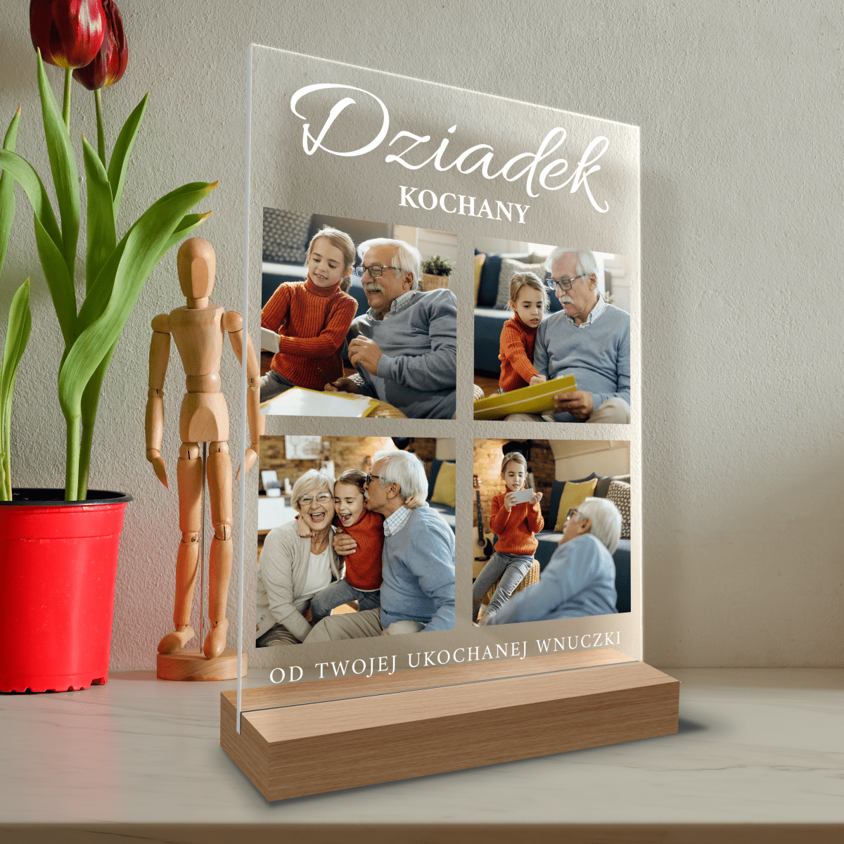 Kochany dziadek - Druk na szkle, spersonalizowany prezent dla dziadka - Adamell.pl