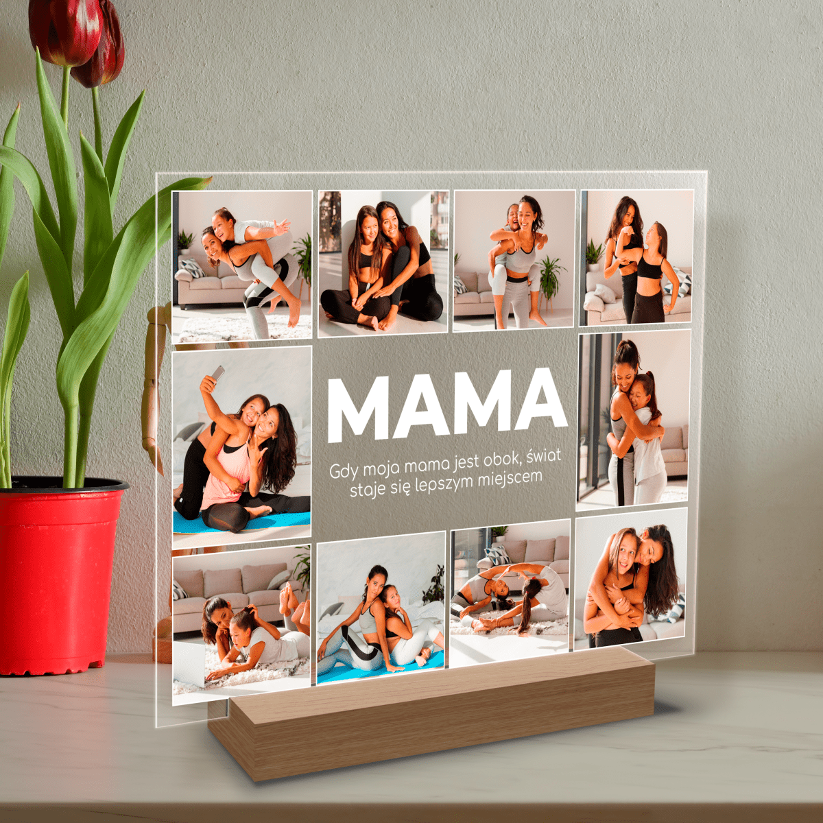 Kolaż 10 zdjęć dla mamy - Druk na szkle, spersonalizowany prezent dla mamy - Adamell.pl