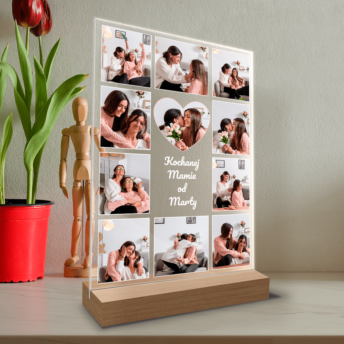 Kolaż 11 zdjęć dla mamy - Druk na szkle, spersonalizowany prezent dla mamy - Adamell.pl