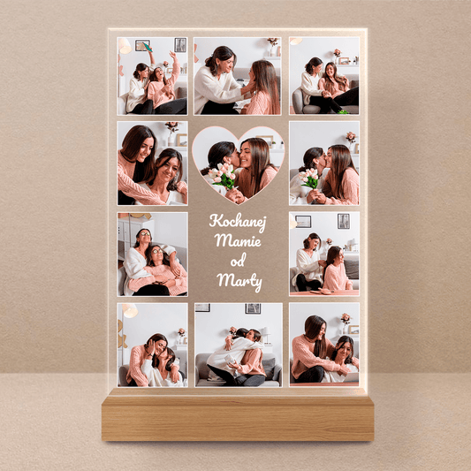 Kolaż 11 zdjęć dla mamy - Druk na szkle, spersonalizowany prezent dla mamy - Adamell.pl