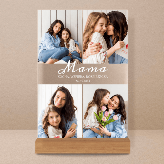 Kolaż 4 zdjęć dla mamy - Druk na szkle, spersonalizowany prezent dla mamy - Adamell.pl