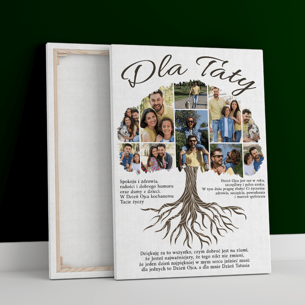 Kolaż drzewa - druk na płótnie, spersonalizowany prezent dla taty - Adamell.pl
