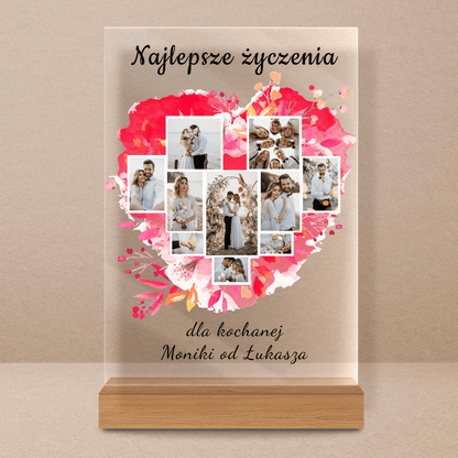 Kolaż najlepsze życzenia - Druk na szkle, spersonalizowany prezent - Adamell.pl