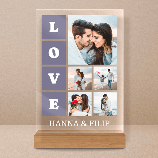 Kolaż nasza miłość - Druk na szkle, spersonalizowany prezent dla pary - Adamell.pl - Wyjątkowe Prezenty