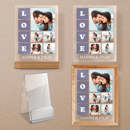 Kolaż nasza miłość - Druk na szkle, spersonalizowany prezent dla pary - Adamell.pl - Wyjątkowe Prezenty