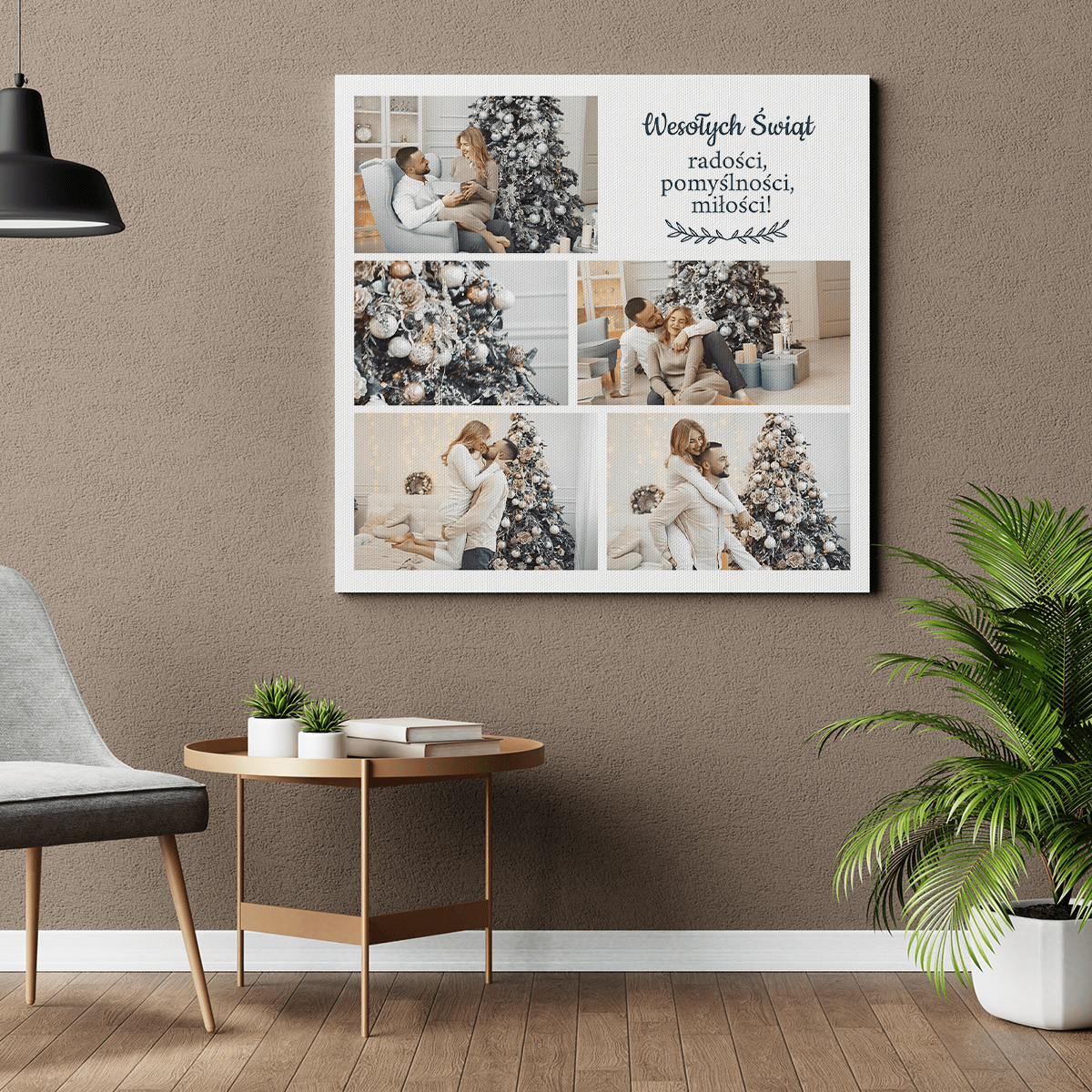 Kolaż w gwiazdkowym klimacie - druk na płótnie, spersonalizowany prezent dla pary - Adamell.pl