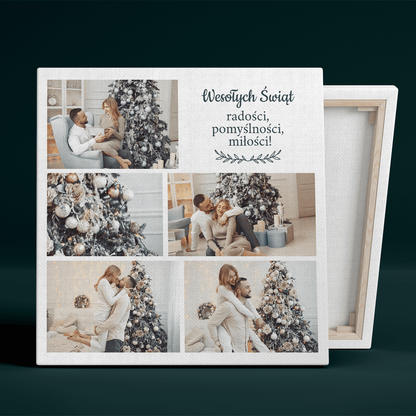 Kolaż w gwiazdkowym klimacie - druk na płótnie, spersonalizowany prezent dla pary - Adamell.pl