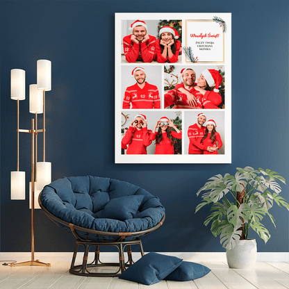 Kolaż w świątecznym stylu - druk na płótnie, spersonalizowany prezent dla niego - Adamell.pl