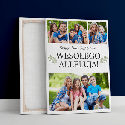 Kolaż wesołego Alleluja - druk na płótnie, spersonalizowany prezent na Wielkanoc - Adamell.pl