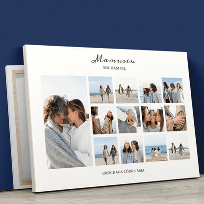 Kolaż z 13 zdjęć - druk na płótnie, spersonalizowany prezent dla mamy - Adamell.pl - Wyjątkowe Prezenty