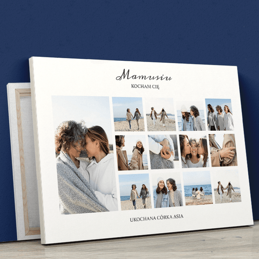 Kolaż z 13 zdjęć - druk na płótnie, spersonalizowany prezent dla mamy - Adamell.pl - Wyjątkowe Prezenty