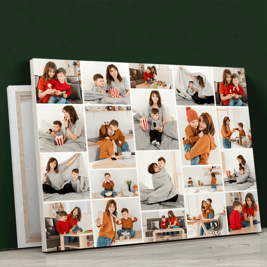 Kolaż z 20 zdjęć - druk na płótnie, spersonalizowany prezent dla mamy - Adamell.pl