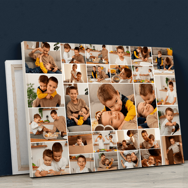 Kolaż z 27 zdjęć - druk na płótnie, spersonalizowany prezent dla brata - Adamell.pl