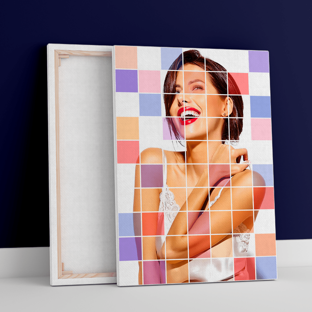 Kolorowe kwadraty - druk na płótnie, spersonalizowany prezent dla niej - Adamell.pl