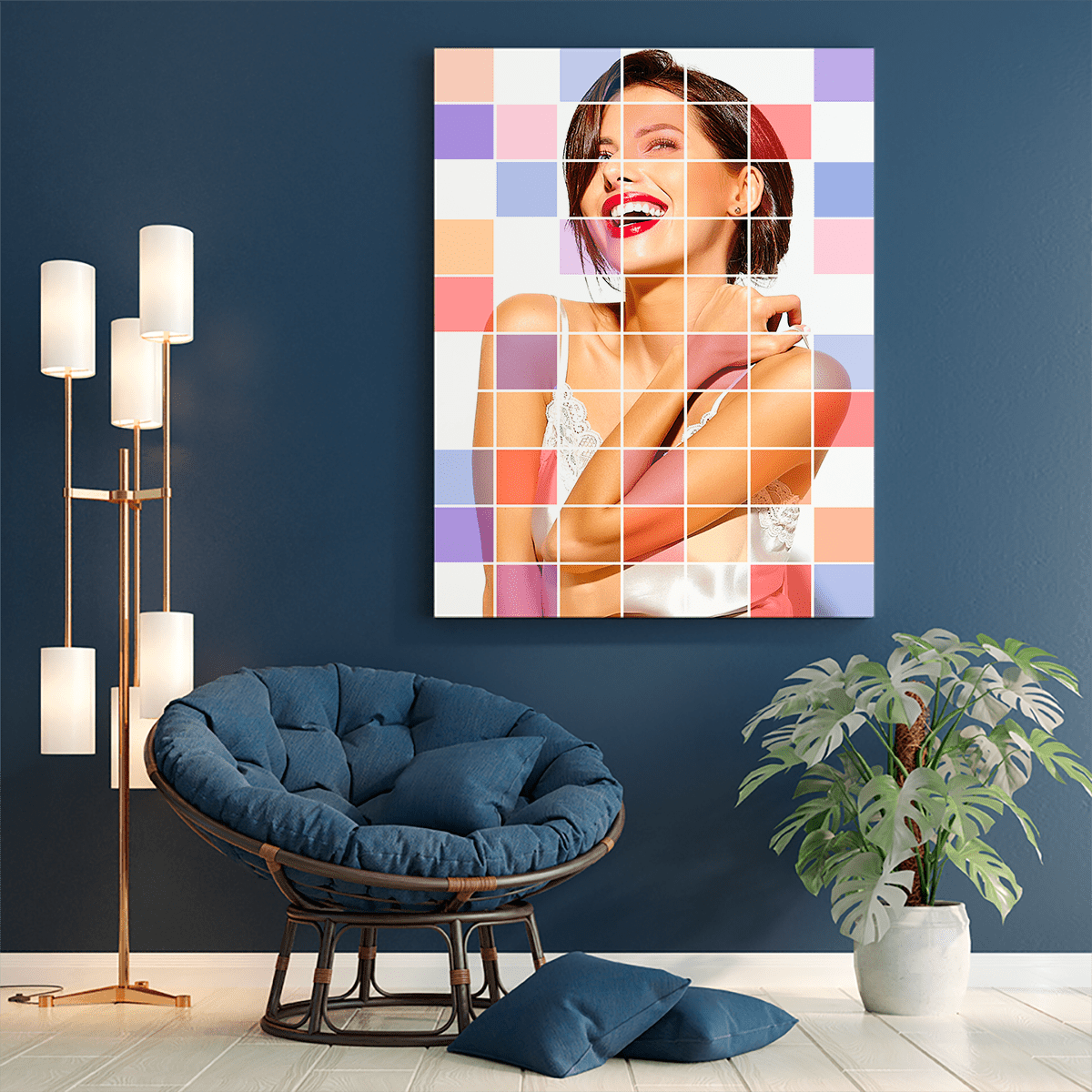 Kolorowe kwadraty - druk na płótnie, spersonalizowany prezent dla niej - Adamell.pl