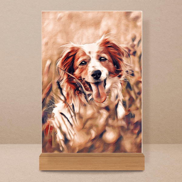 Kolorowy sketch z psem - Druk na szkle, spersonalizowany prezent - Adamell.pl - Wyjątkowe Prezenty