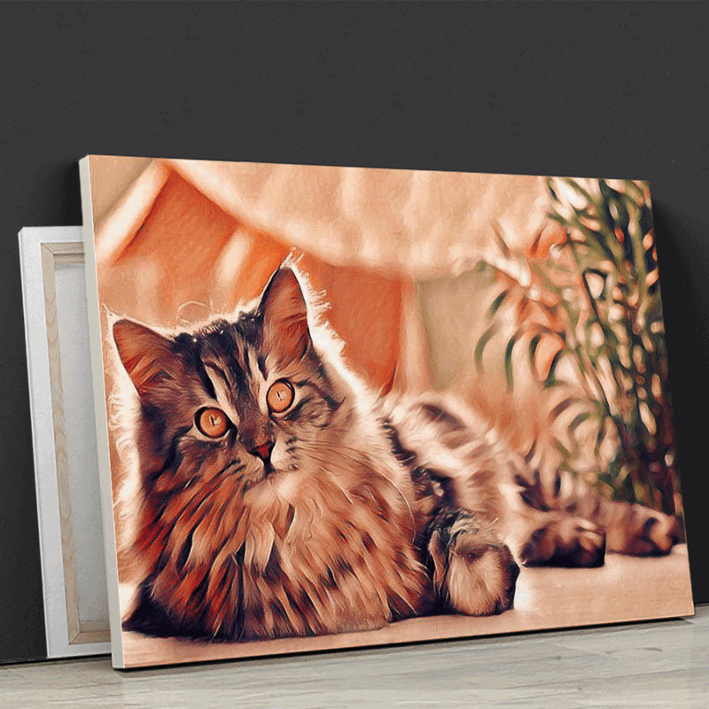 Kolorowy szkic kota - obraz na płótnie, spersonalizowany prezent - Adamell.pl - Wyjątkowe Prezenty
