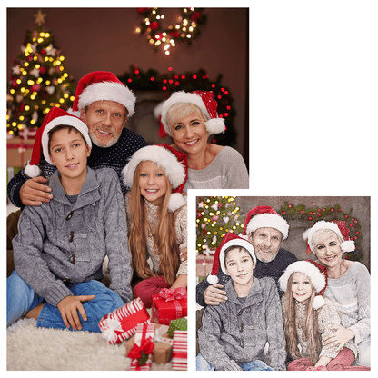 Kolorowy szkic świąteczny - druk na płótnie, spersonalizowany prezent dla dziadków - Adamell.pl