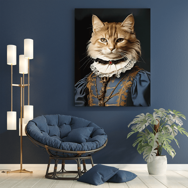 Kot hrabina - druk na płótnie, spersonalizowany prezent dlla właściciela kota - Adamell.pl