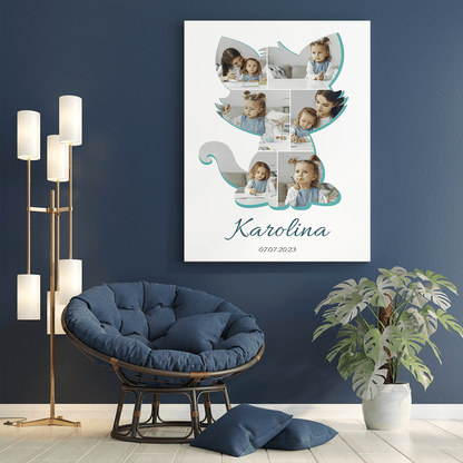 Kotek kolaż - druk na płótnie, spersonalizowany prezent dla dziecka - Adamell.pl