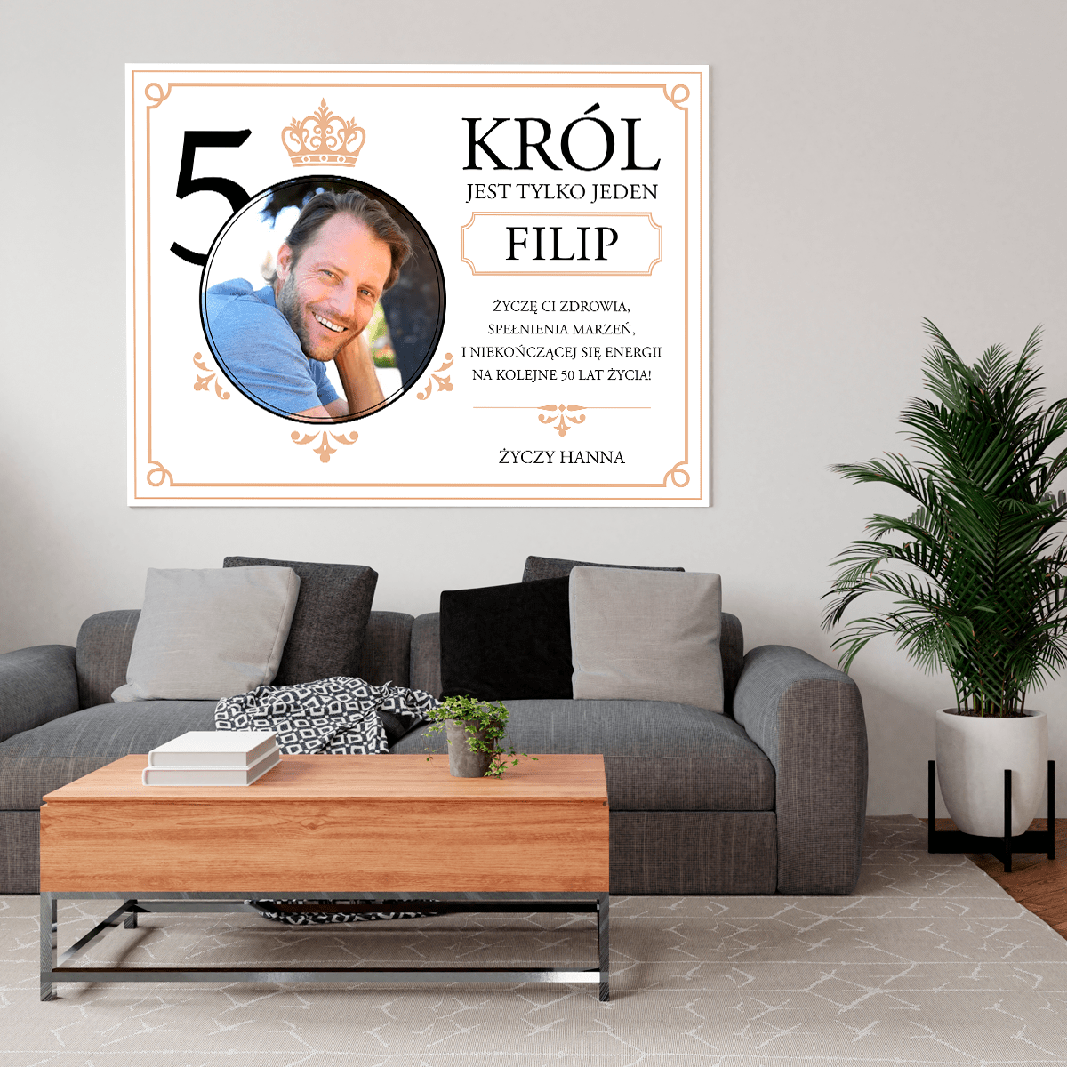 Król jest tylko jeden - druk na płótnie, spersonalizowany prezent dla niego - Adamell.pl