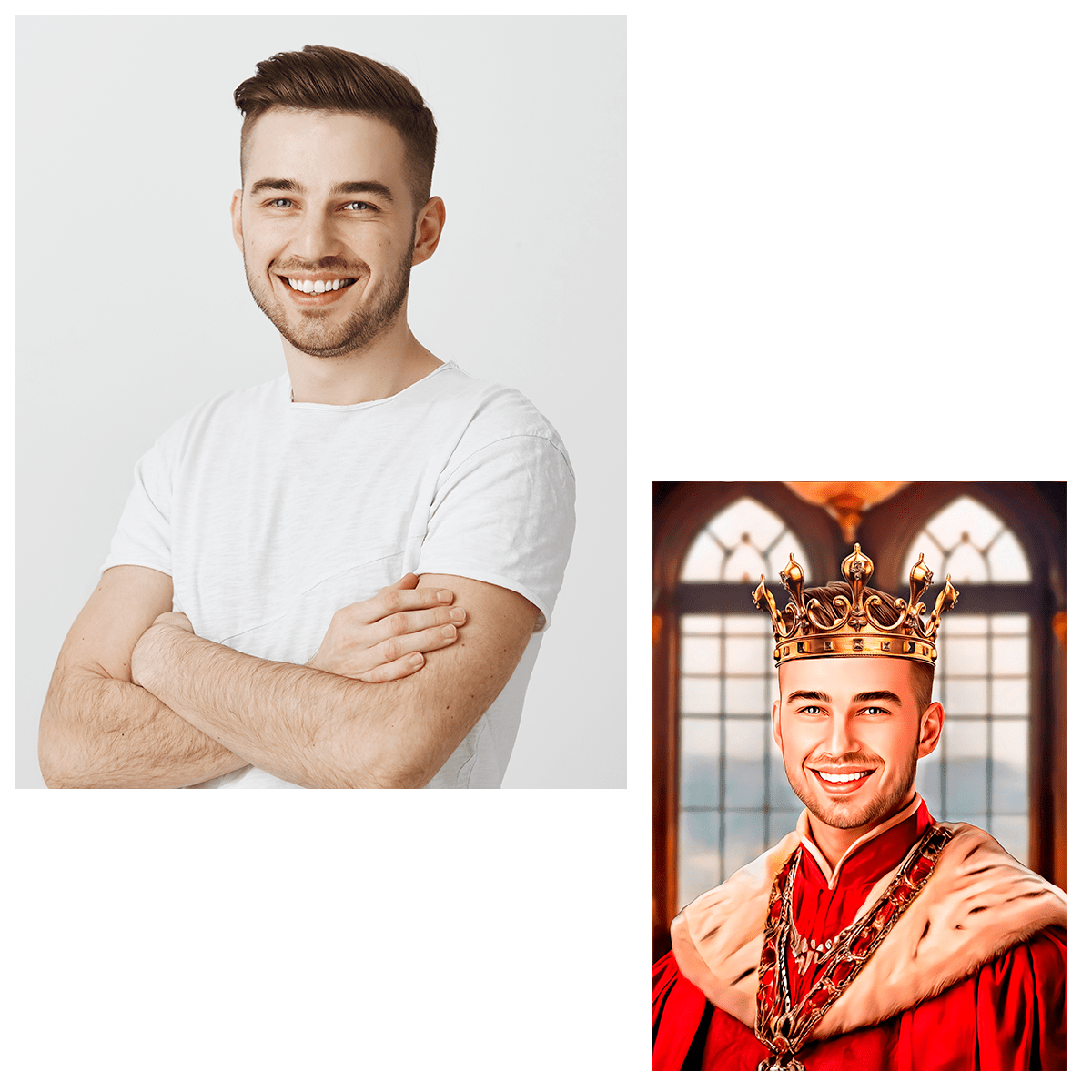 Król portret - druk na płótnie, spersonalizowany prezent dla niego - Adamell.pl