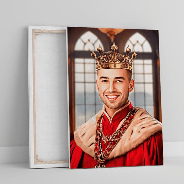 Król portret - druk na płótnie, spersonalizowany prezent dla niego - Adamell.pl