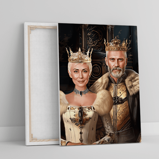 Królewscy dziadkowie - druk na płótnie, spersonalizowany prezent dla dziadków - Adamell.pl