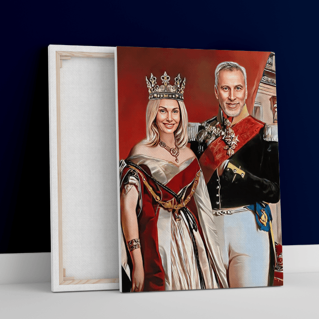 Królewska para - druk na płótnie, spersonalizowany prezent dla pary - Adamell.pl - Wyjątkowe Prezenty