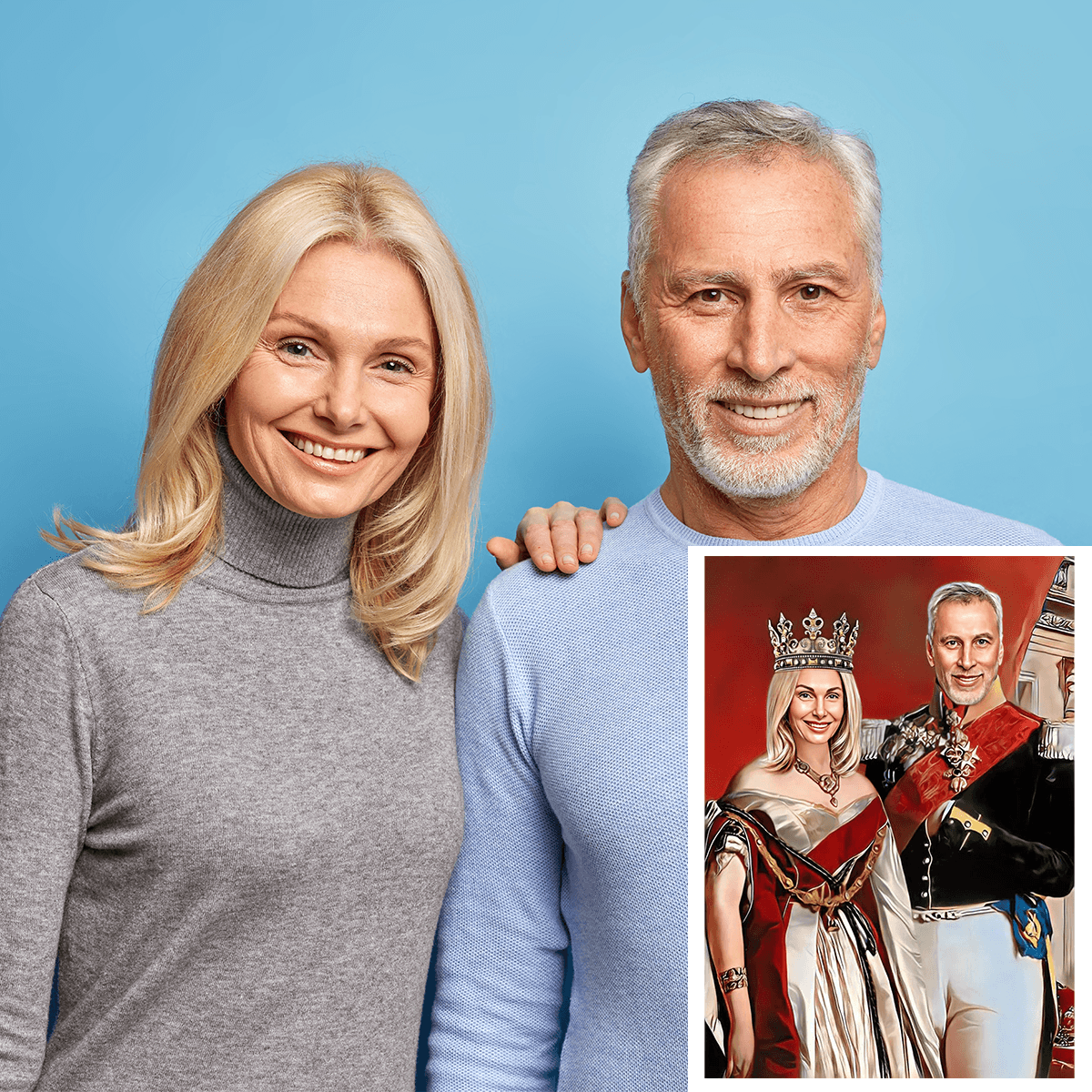 Królewska para - druk na płótnie, spersonalizowany prezent dla pary - Adamell.pl - Wyjątkowe Prezenty