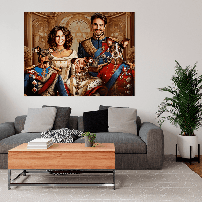 Królewski portret z pupilami - druk na płótnie, spersonalizowany prezent dla rodziny - Adamell.pl