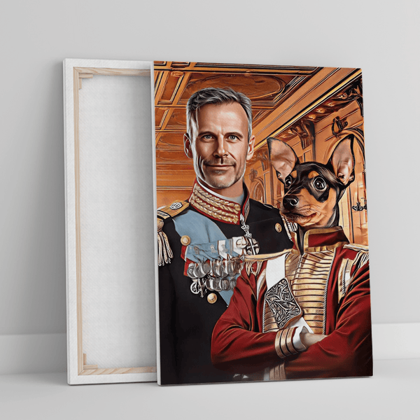 Królewski portret z pupilem - druk na płótnie, spersonalizowany prezent dla niego - Adamell.pl
