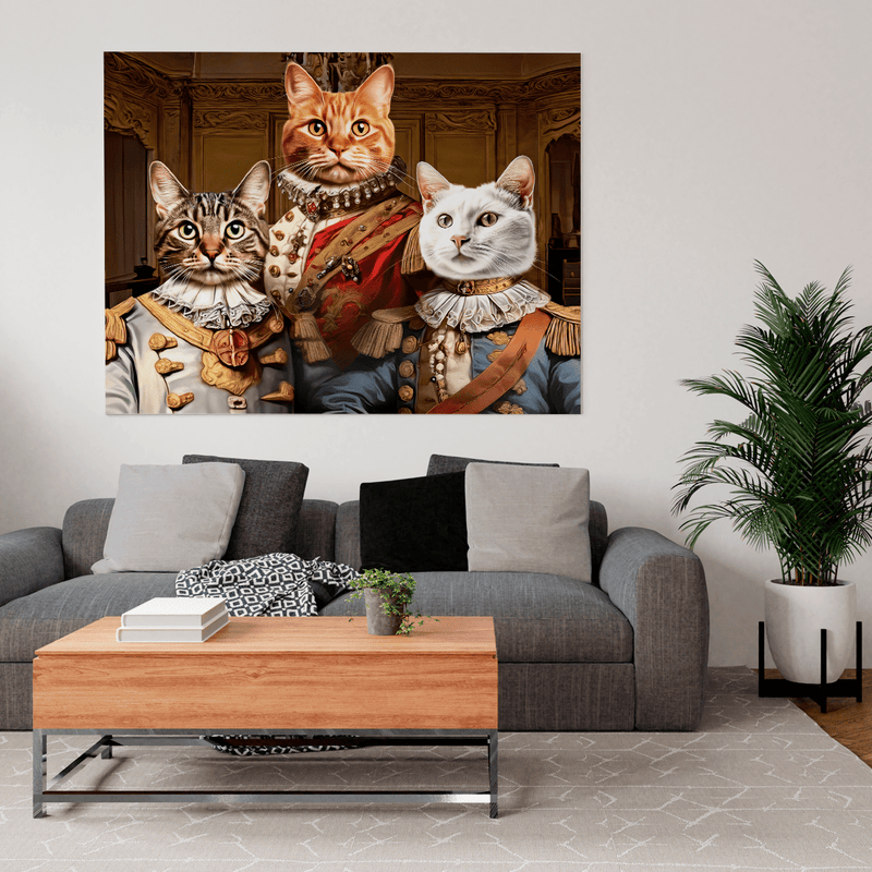 Królewskie koty - druk na płótnie, spersonalizowany prezent dla właściciela kota - Adamell.pl