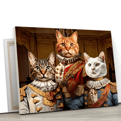 Królewskie koty - druk na płótnie, spersonalizowany prezent dla właściciela kota - Adamell.pl