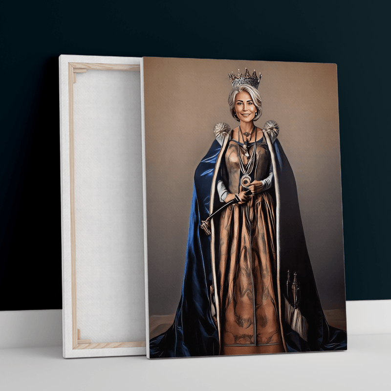 Królowa na jednokolorowym tle - druk na płótnie, spersonalizowany prezent dla babci - Adamell.pl