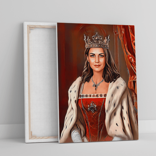 Królowa w odcieniach czerwieni - druk na płótnie, spersonalizowany prezent dla kobiety - Adamell.pl
