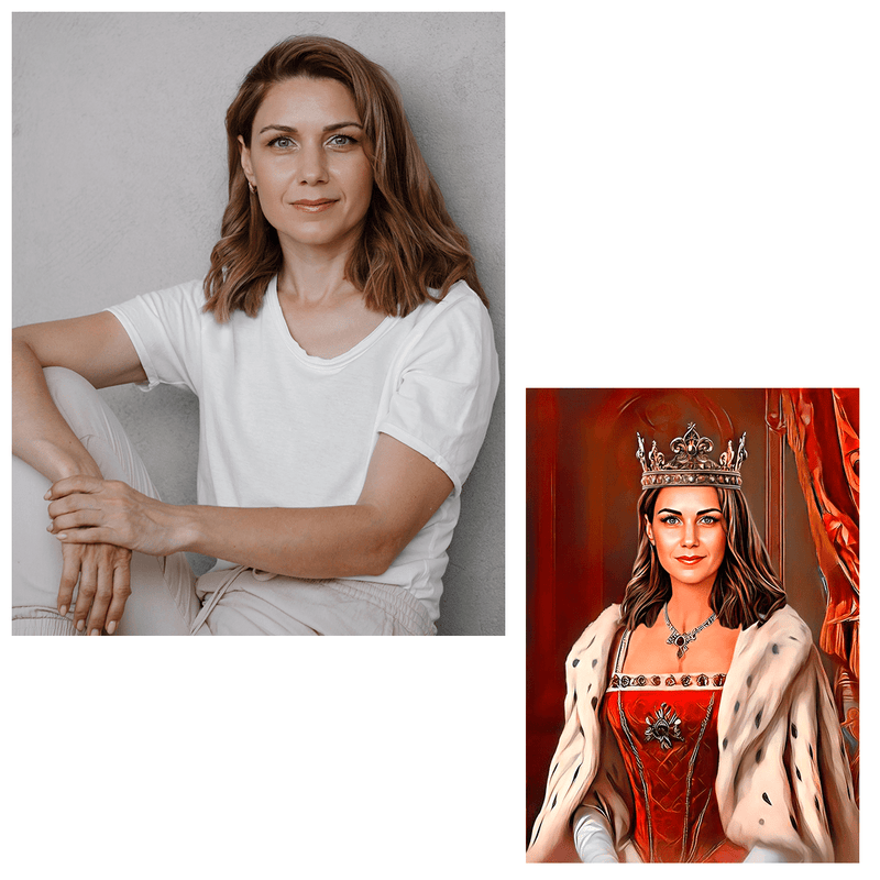 Królowa w odcieniach czerwieni - druk na płótnie, spersonalizowany prezent dla kobiety - Adamell.pl